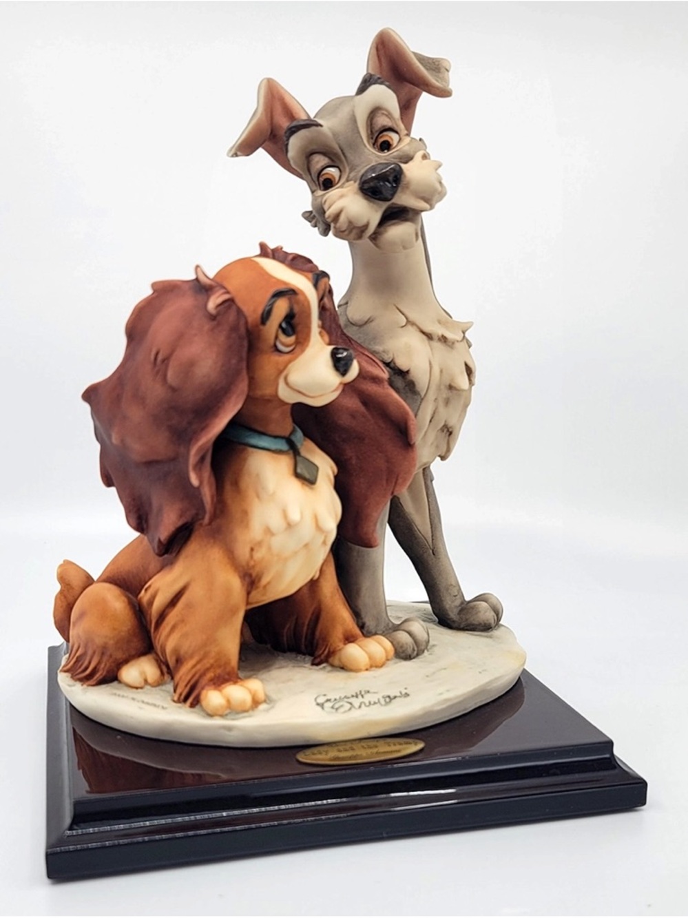 Disney Lady and Tramp Figurine – Brown, Tan & Gray Sculpture GIUSEPPE ARMANI - Picture 7 of 11